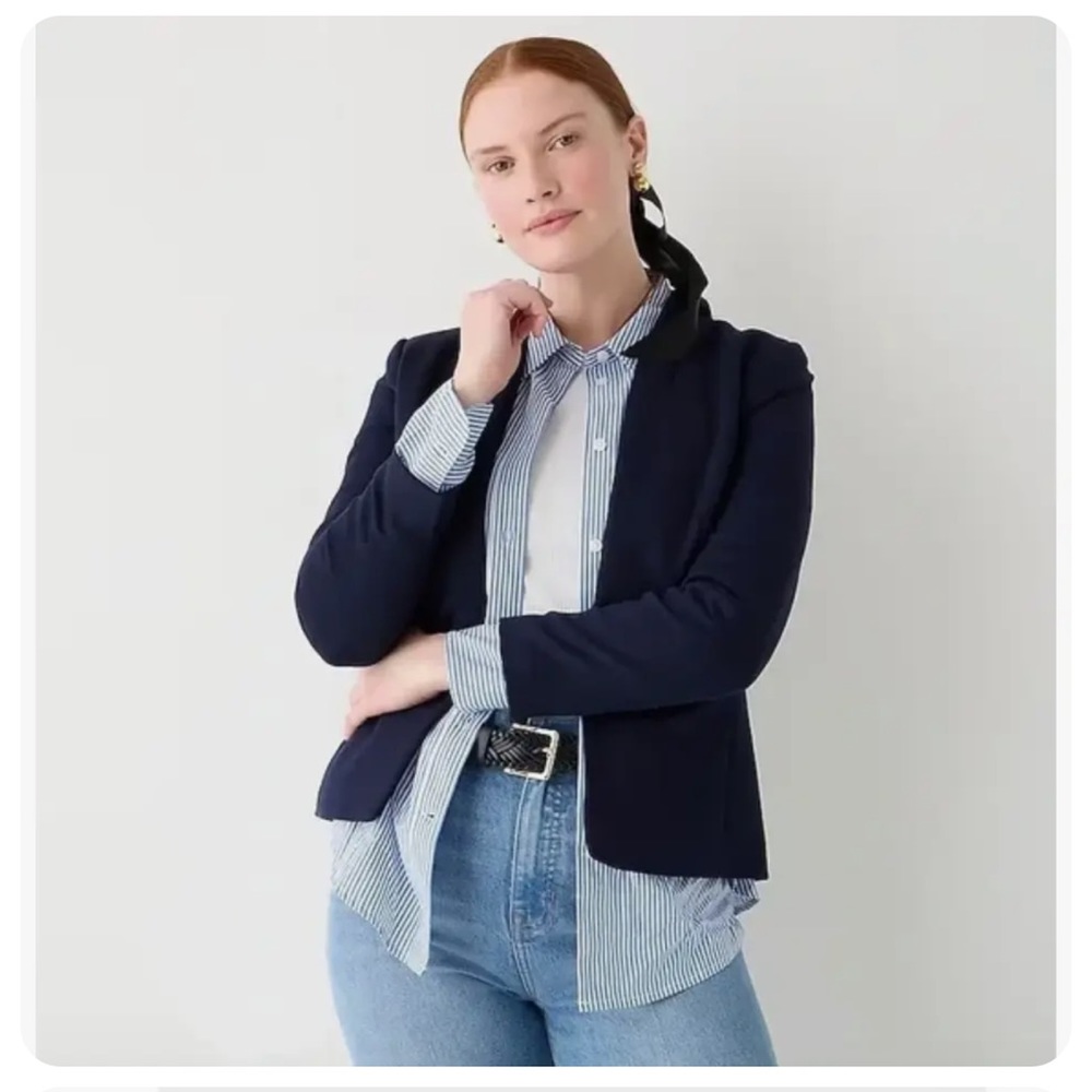 J.Crew Factory Broadway Blazer in Stretch Linen Blend